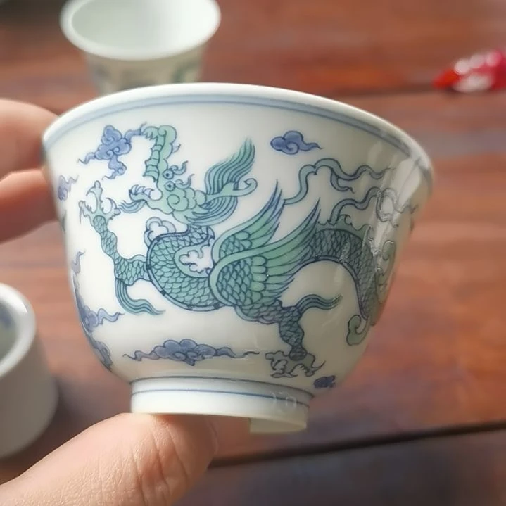 景德镇陶瓷绿龙杯2