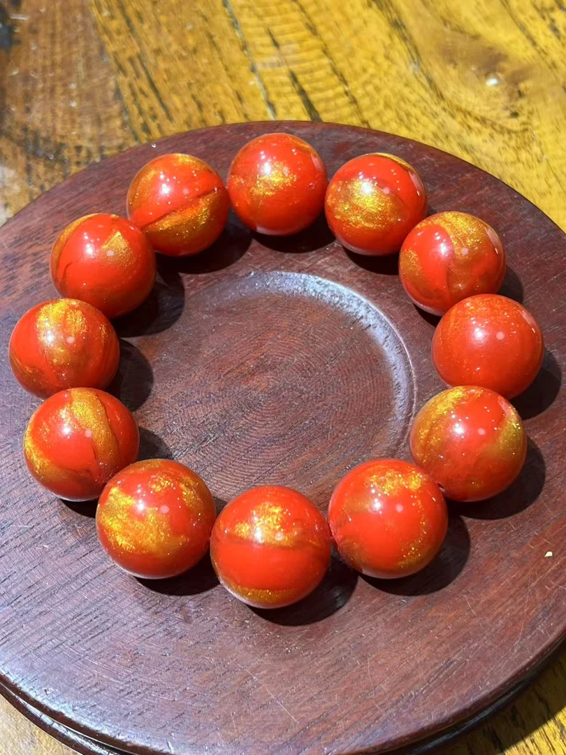 雪ling芝金丝圆珠手串女生挚爱品