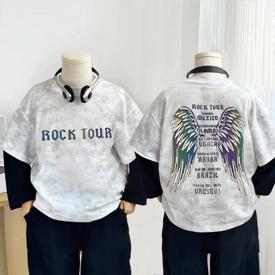 100%纯棉儿童长袖T恤春秋新款休闲百搭打底卡通印花洋气外穿上衣t