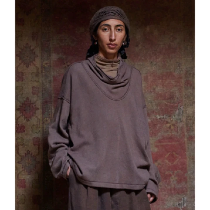 左岸迷香100%羊毛针织T恤 原创小众卫衣 24FW4017