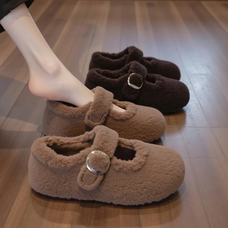 羊羔绒毛毛鞋女外穿2025新款秋冬覆古晚晚风超软配裙子玛丽珍棉鞋