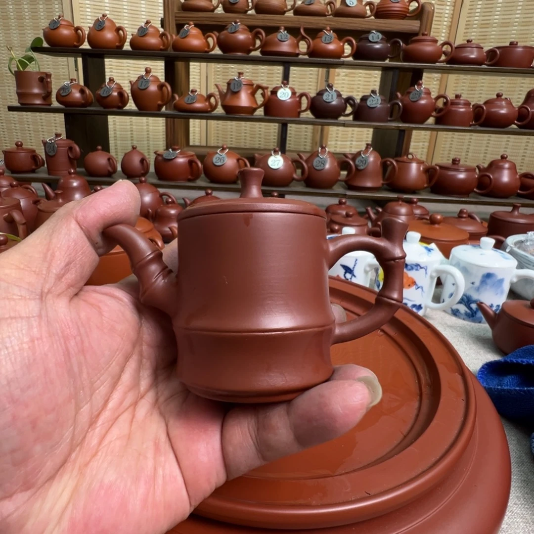 百***生茶壶紫砂潮州手拉朱泥壶，微瑕不退换