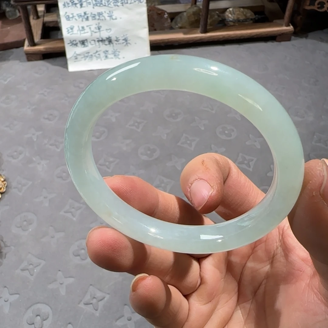翡翠未镶嵌手镯53.5圈口
