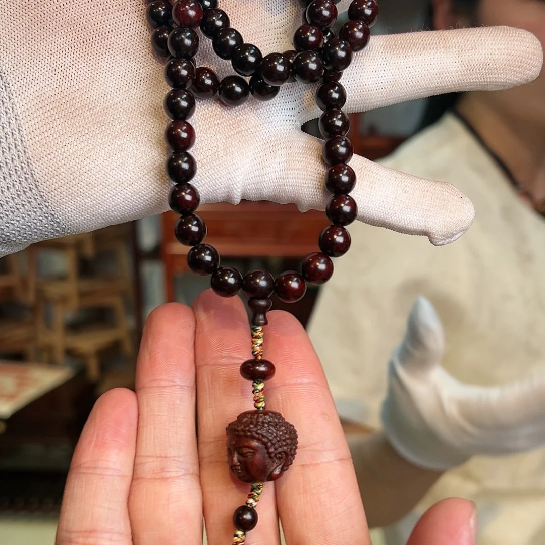 小叶紫檀吊坠佛头0.8×108