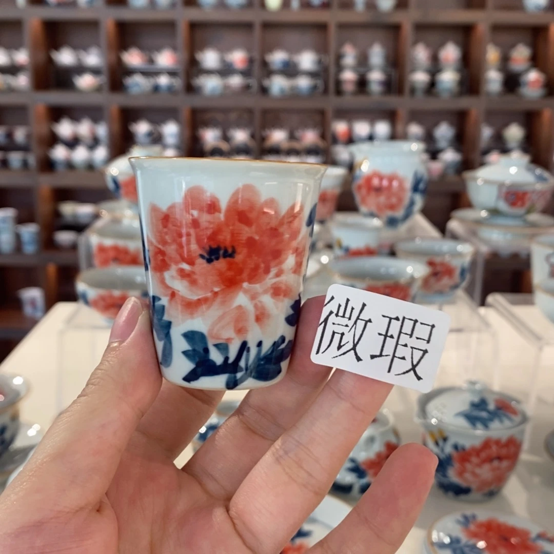 釉下彩老陶泥手工绘制