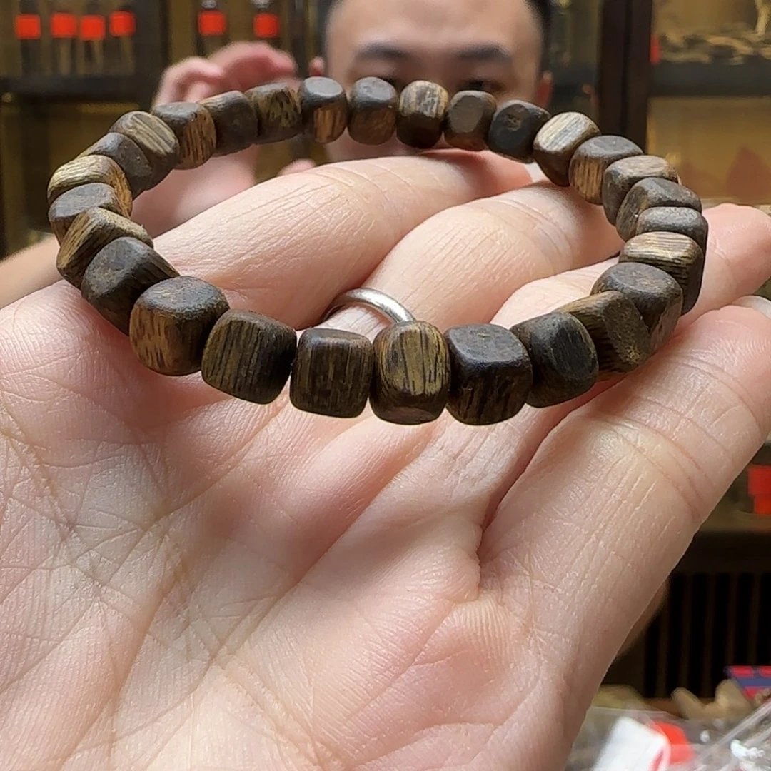 手串沉香国香棋楠单圈随形方珠手串6g+多样性发一串