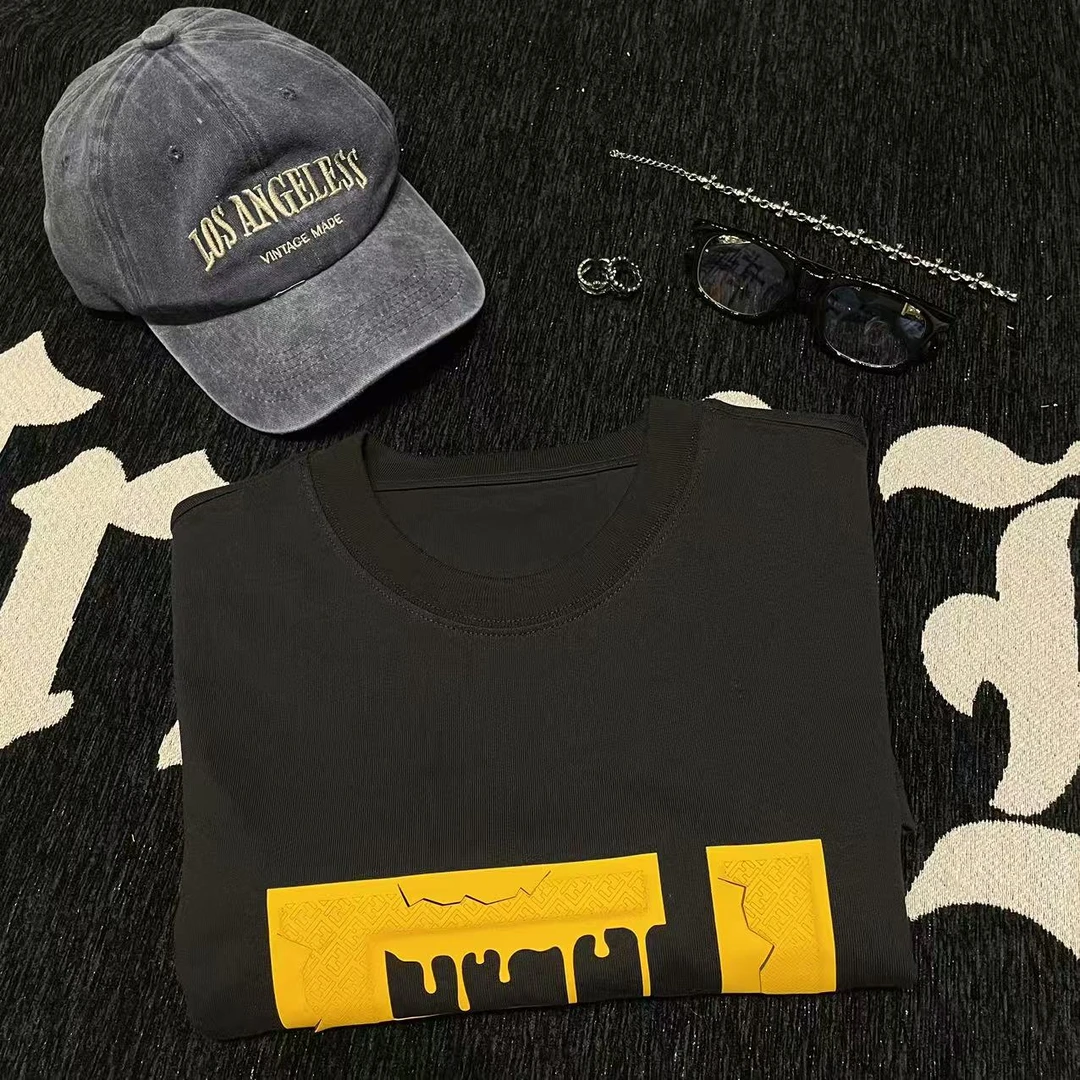 25春夏季新款潮流休闲T恤【518】黑色FF