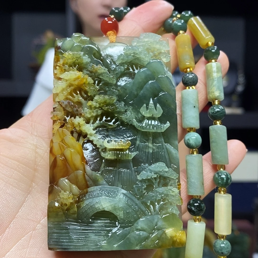 未镶嵌岫玉挂件吊坠