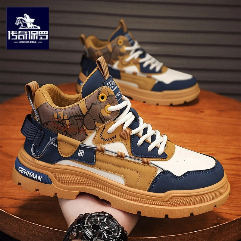 传奇保罗正版马丁靴男冬季潮流百搭青少年初中生厚底增高运动潮鞋