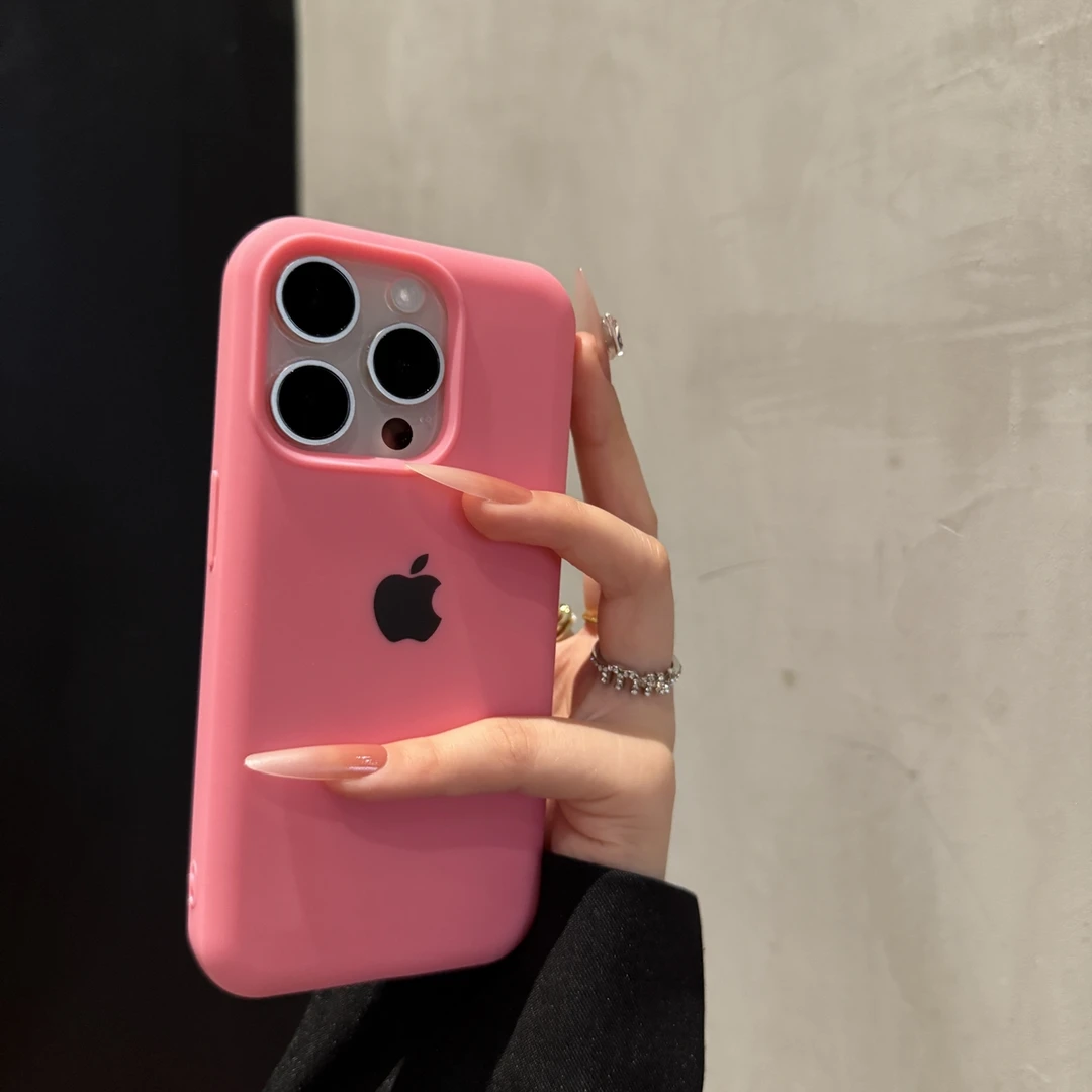 大孔纯色肥皂适用苹果16promax手机壳简约iPhone15纯色14个性13女