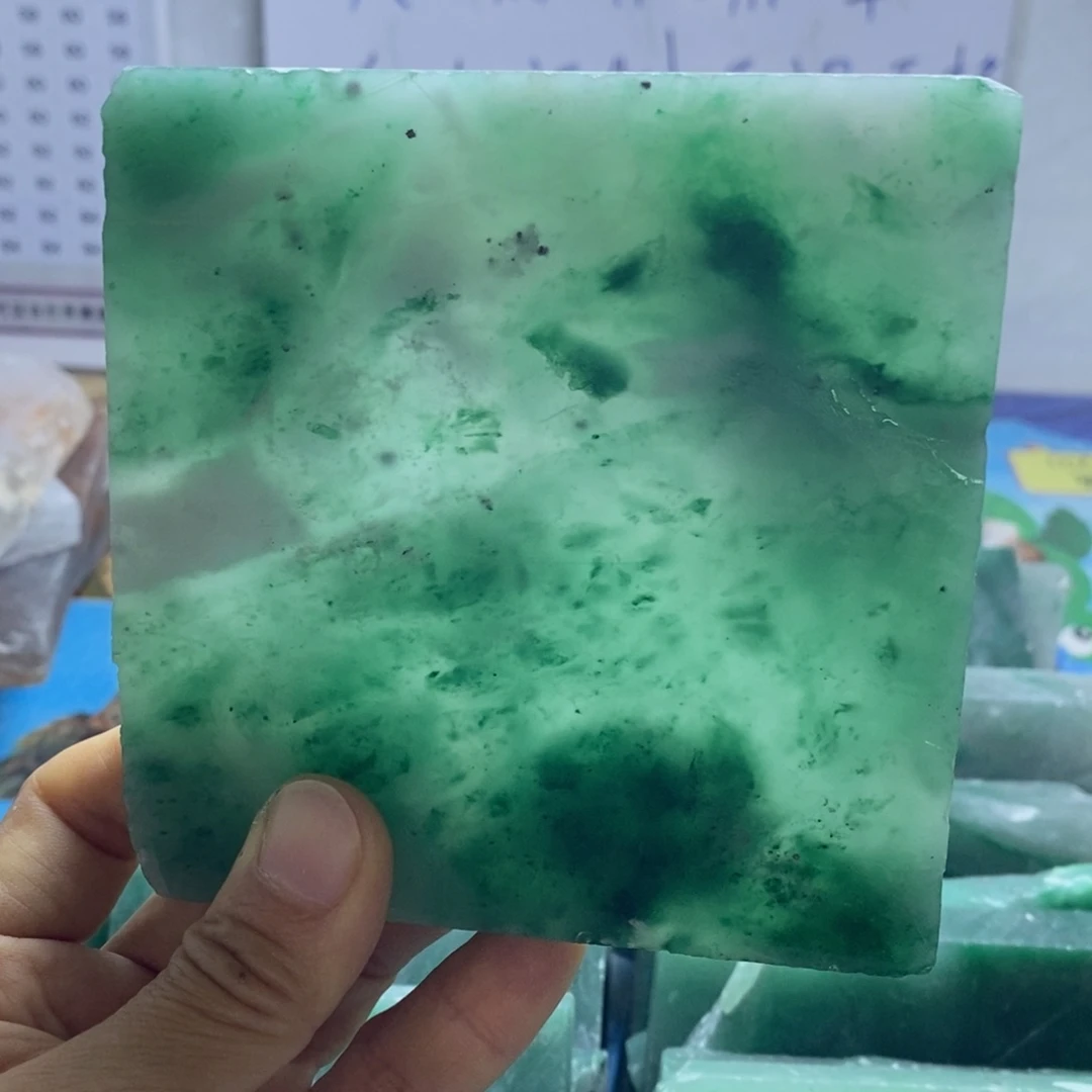 绵***果定制石英质玉（非洲翠）天然非州翠手镯