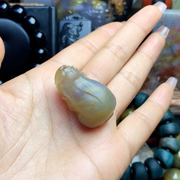 硅化玉未镶嵌吊坠(不含链)玉雕貔貅