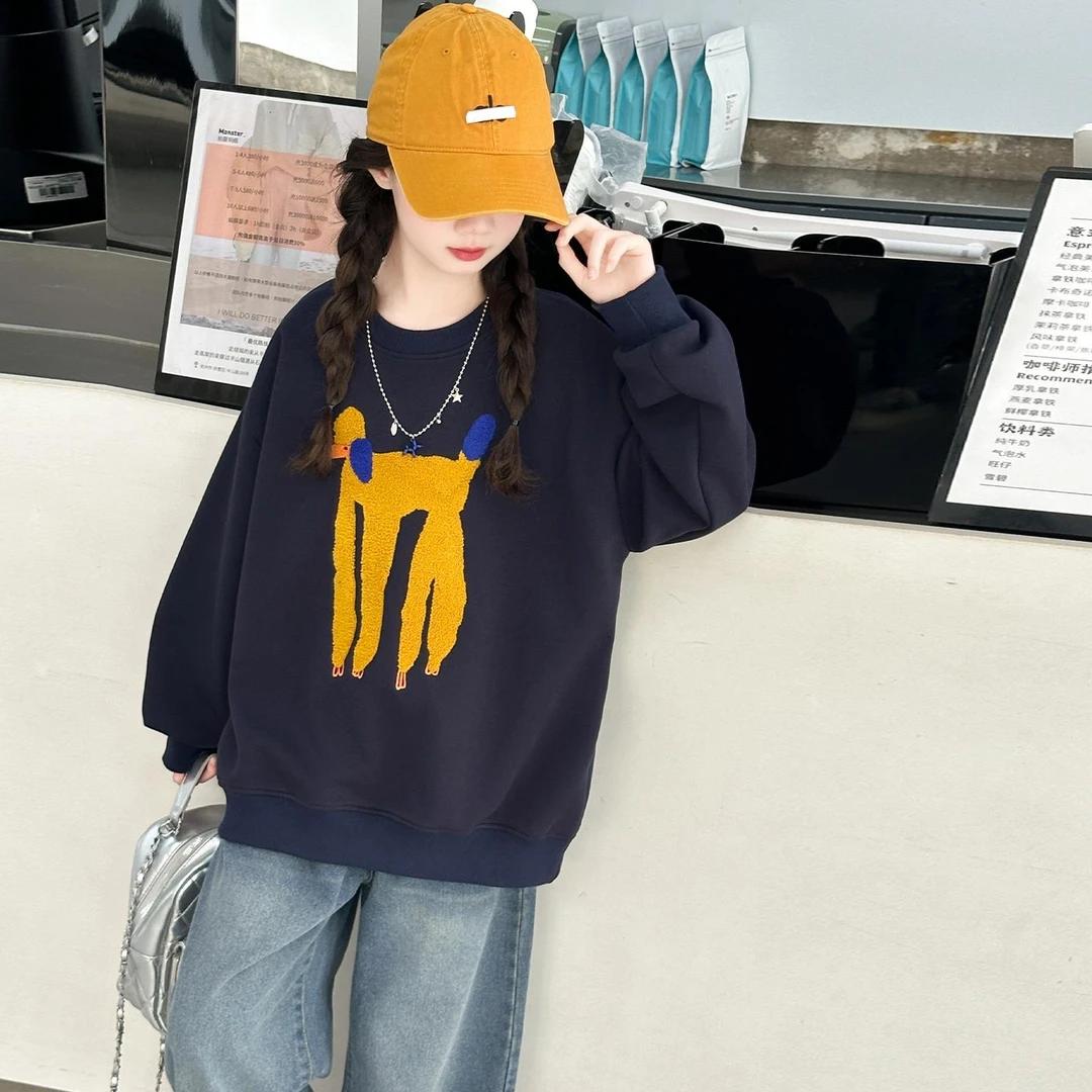 范哲萨女童春秋款卫衣2025新款女大童卡通休闲长袖儿童女孩春装套