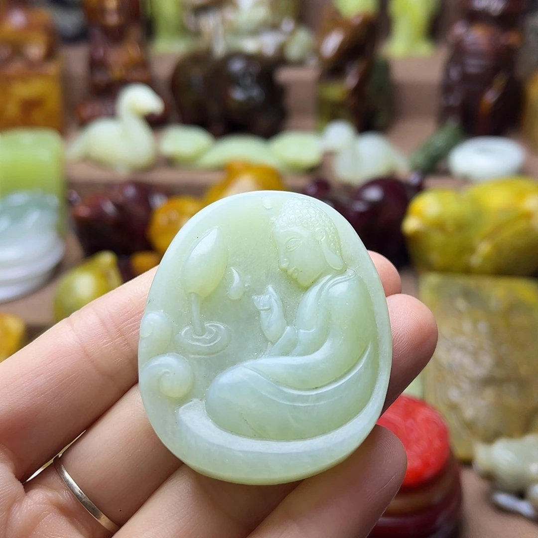 白玉菩提吊坠05。。