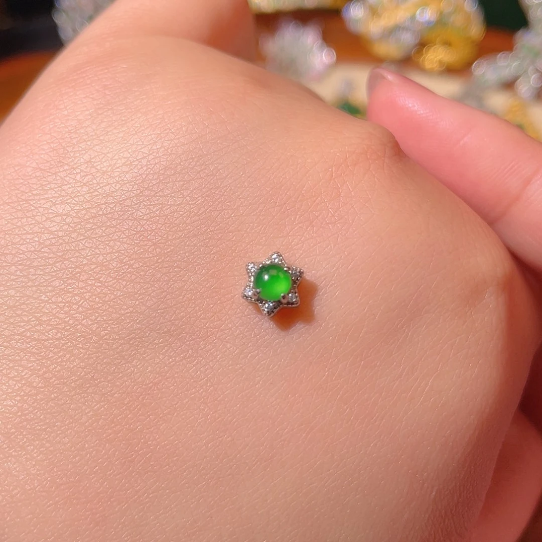 翡翠吊坠(不含链)银S925镶嵌