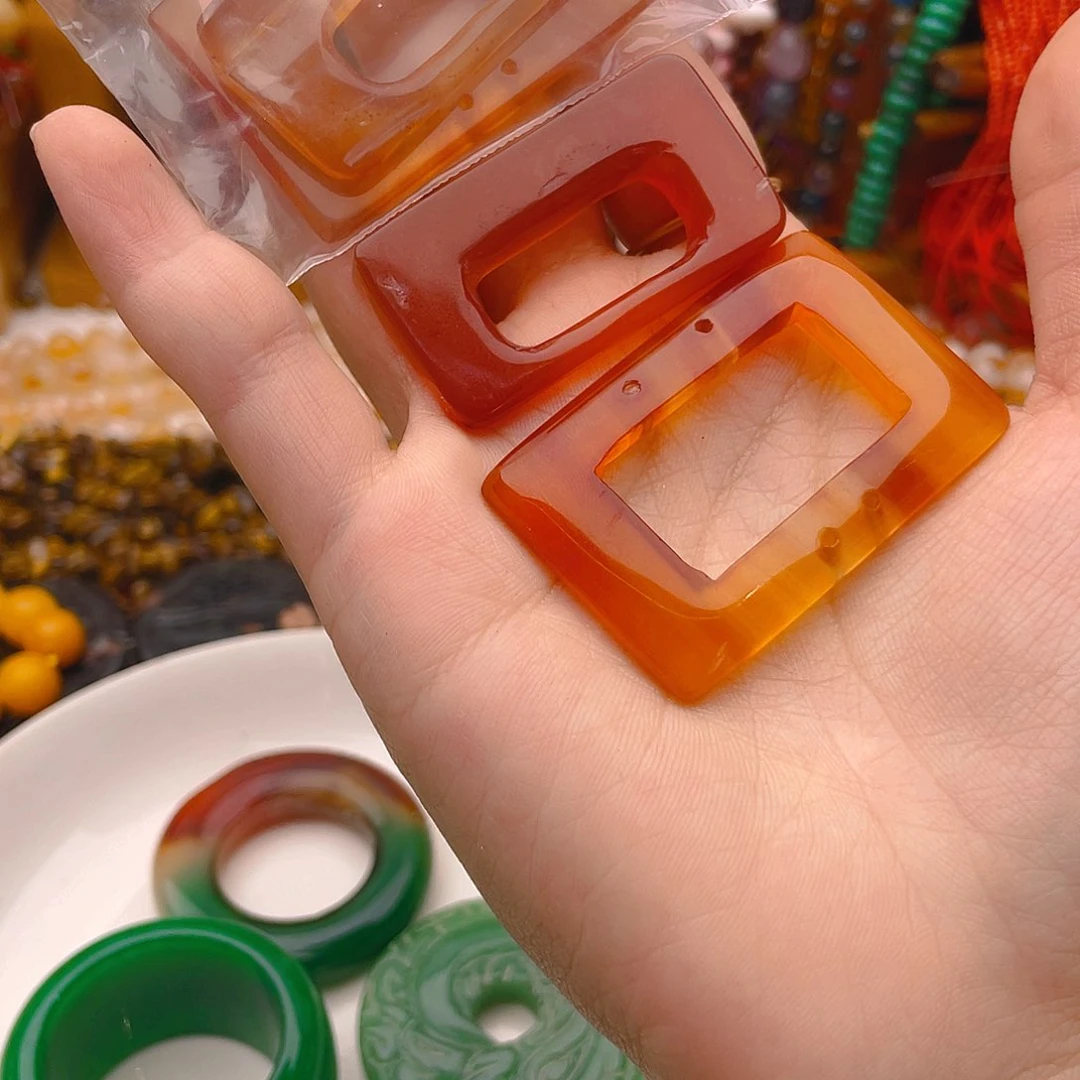 玛瑙/玉髓珠宝半成品未镶嵌红玛瑙一套