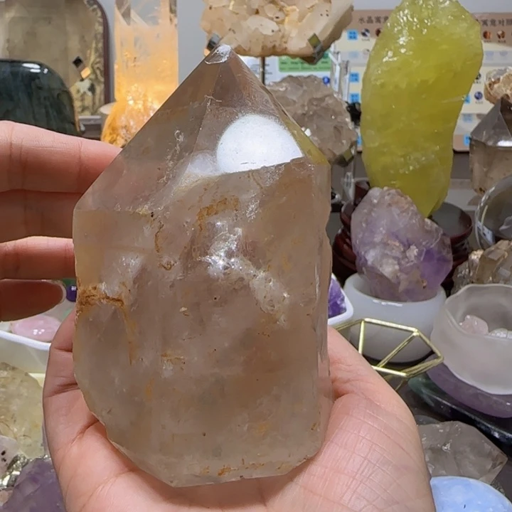 未镶嵌水晶车挂不退换巴西白水原石柱