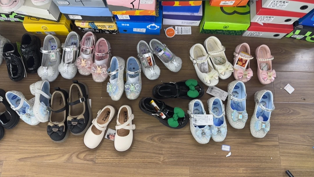 女公主风皮革拼接车缝线公主皮鞋魔术贴合成革超细纤维