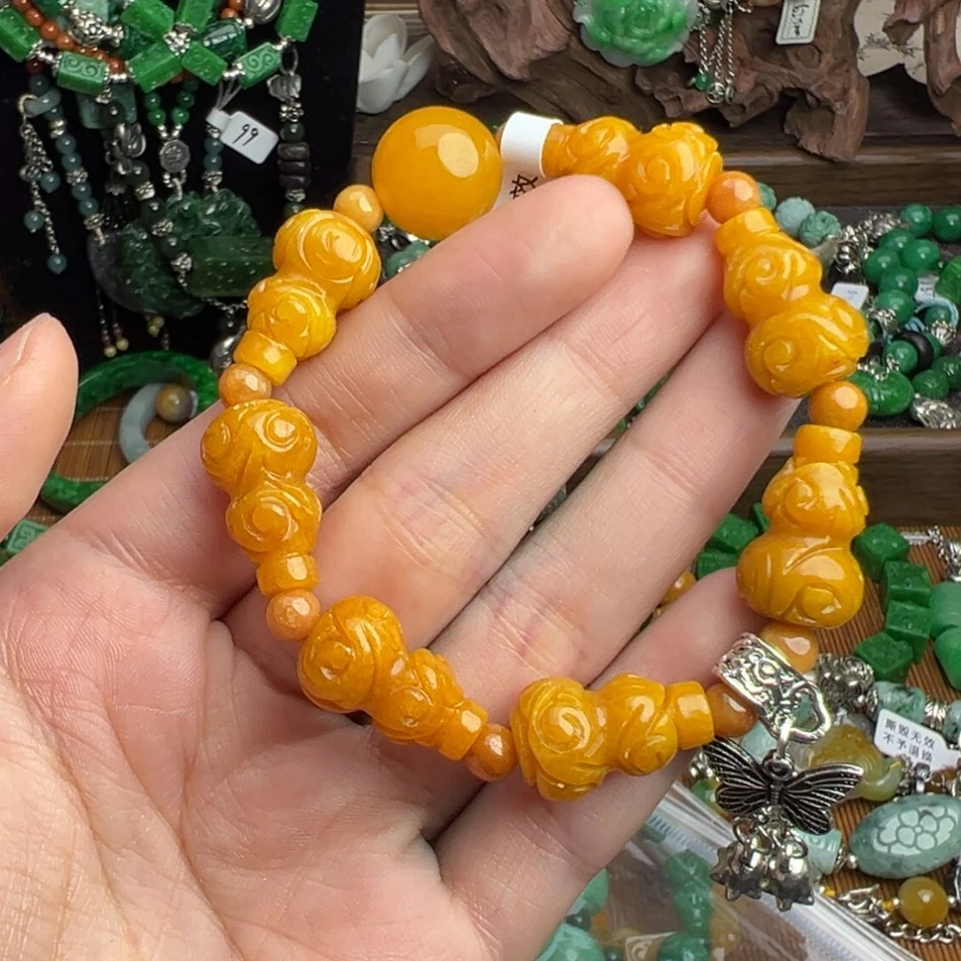 红***参未镶嵌手链翡翠吊坠