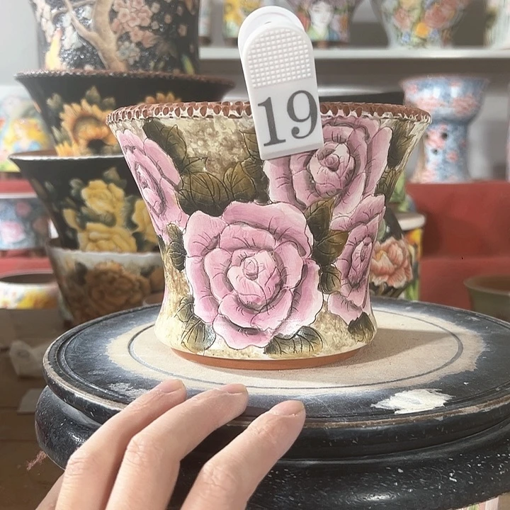 景德镇手绘花盆 满38包邮