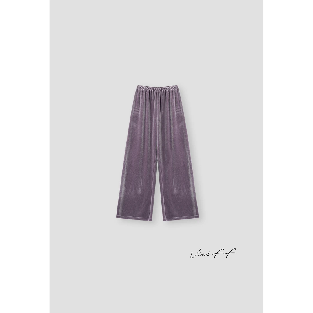 ViniFF薇妮｜2025S/S 【反季】 「经典丝绒」松紧带休闲裤WZ5CK012