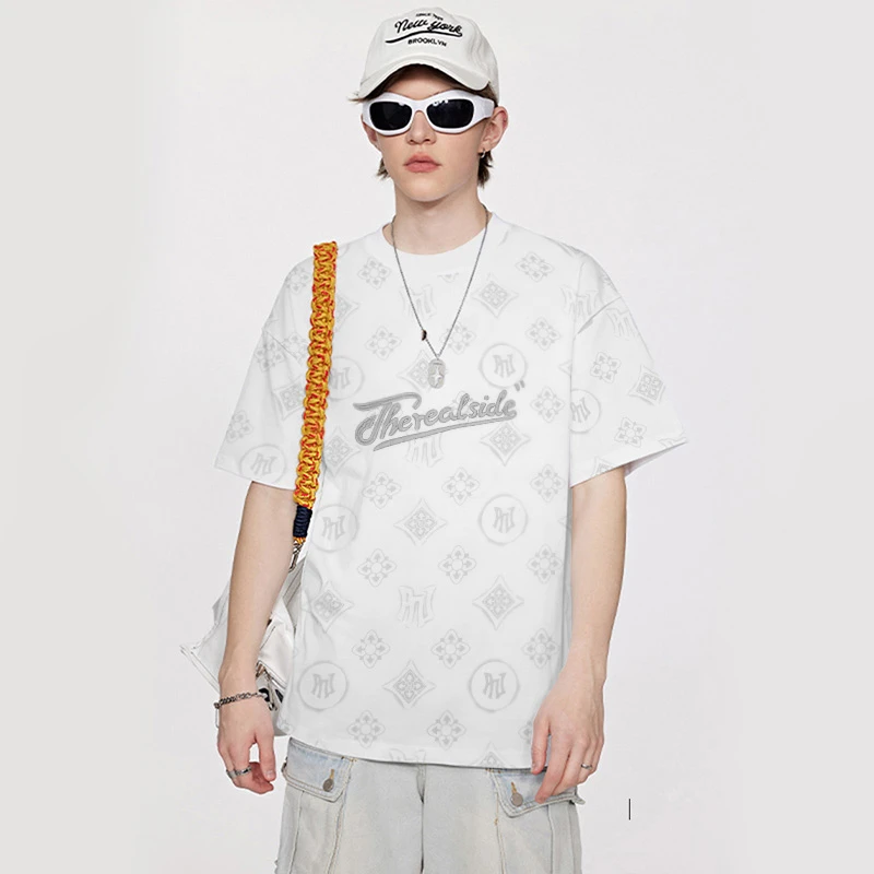 PNJ潮流百搭时尚宽松情侣款夏季休闲T恤衫圆领印花短袖GG1