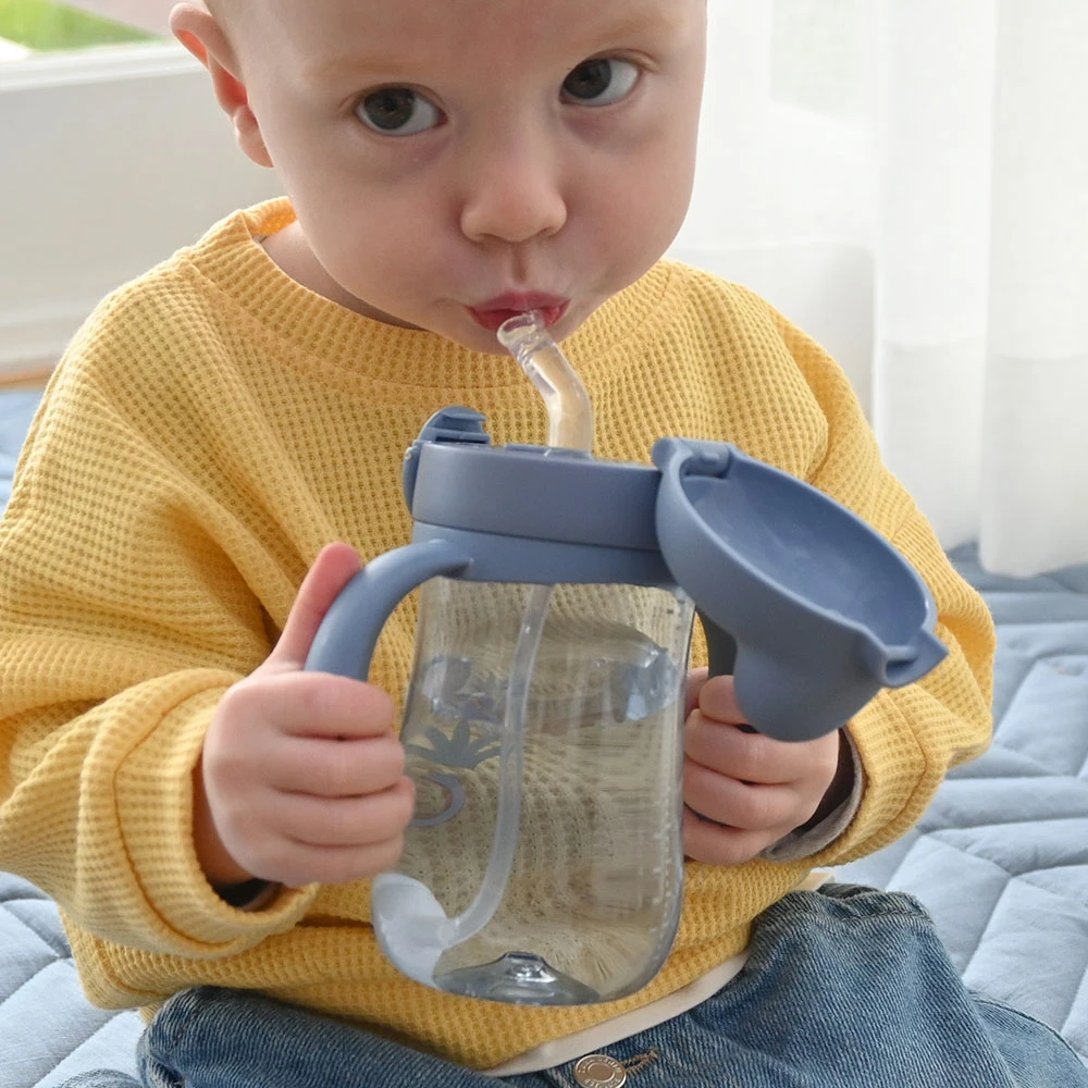 Little Rawr澳洲可爱儿童水杯翻盖吸管宝宝学饮杯耐摔防胀气婴幼