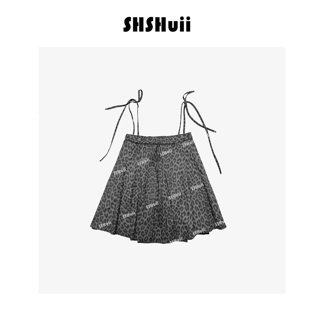 SSHuii【南屏道】甜辣风豹纹吊带宽松背心女两穿上衣