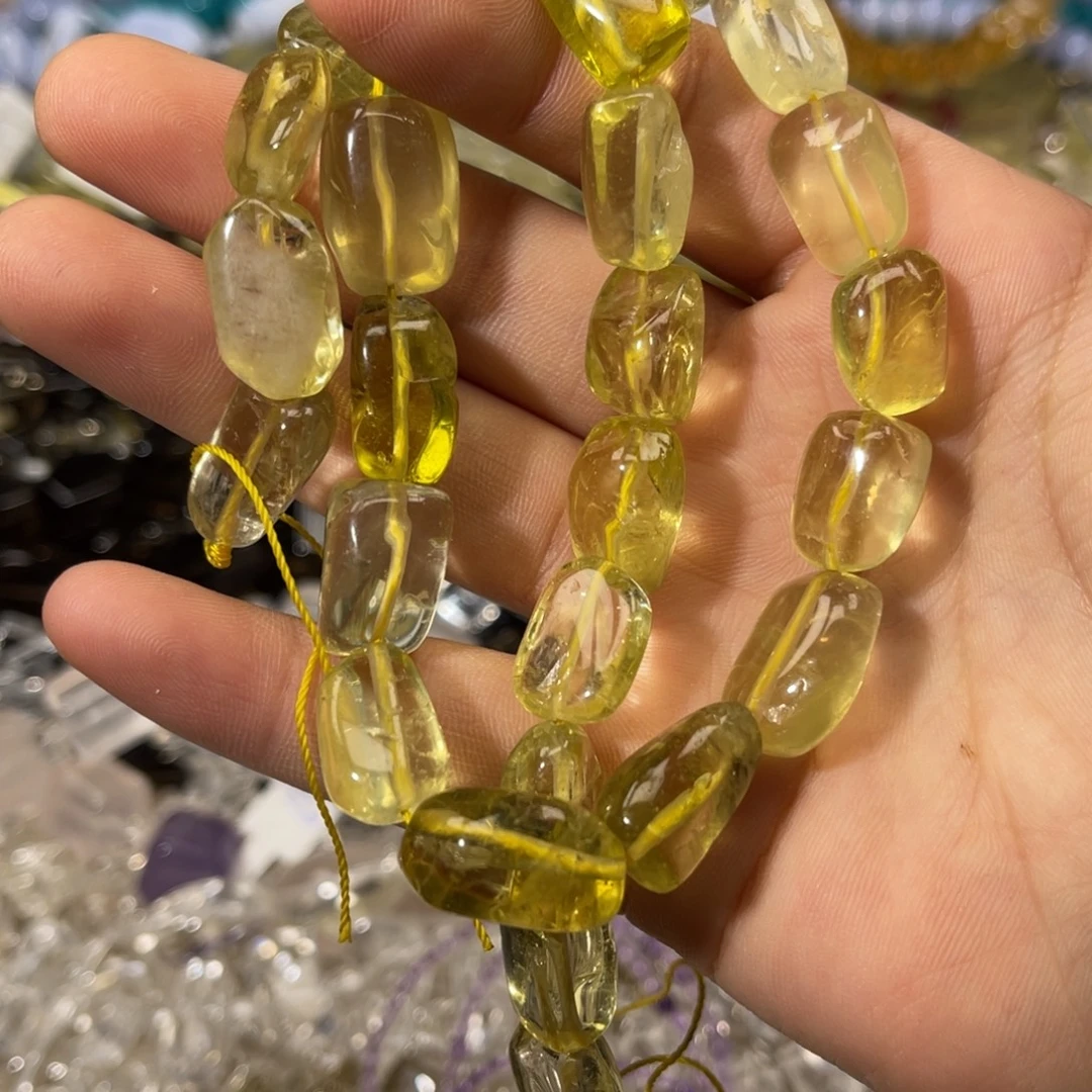 未镶嵌发晶珠宝半成品柠檬晶随形