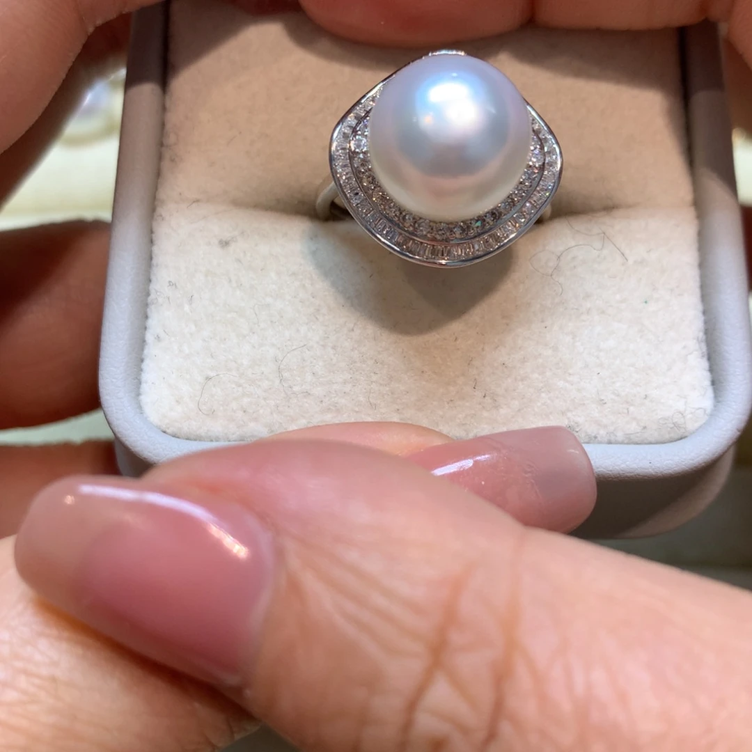 海水珍珠戒指银S925镶嵌