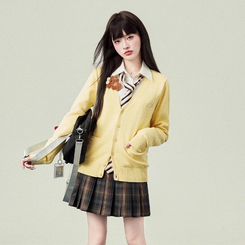 花铃太太原创jk学院风毛衣针织外搭开衫2025秋季长袖上衣女薄款