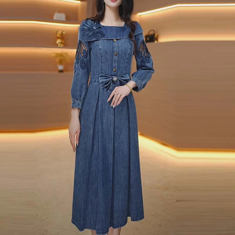 2025早春新款A2545气质遮肉显瘦大码连衣裙女修身女装连衣裙