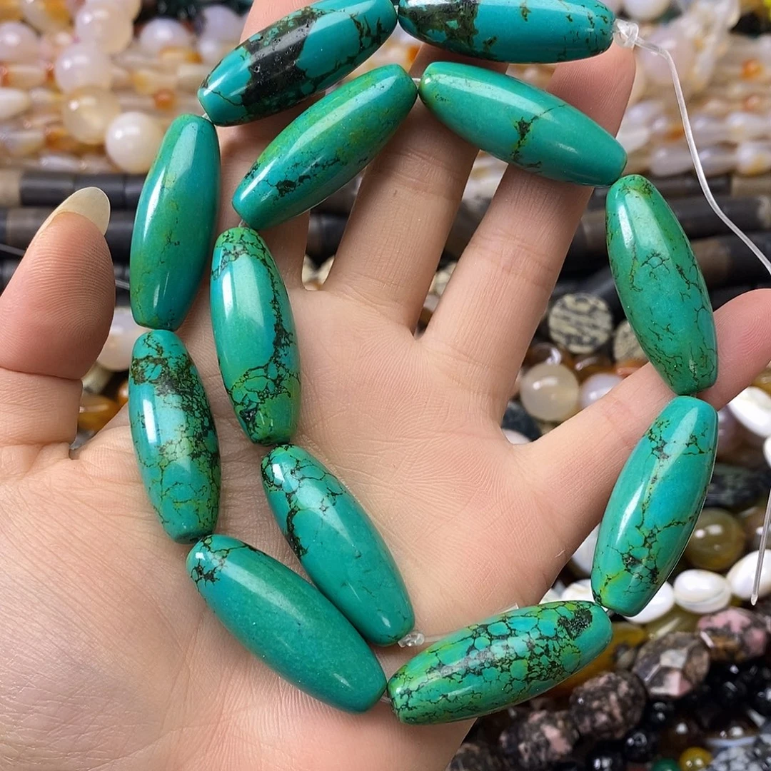 玛瑙/玉髓未镶嵌珠宝半成品桶珠一条