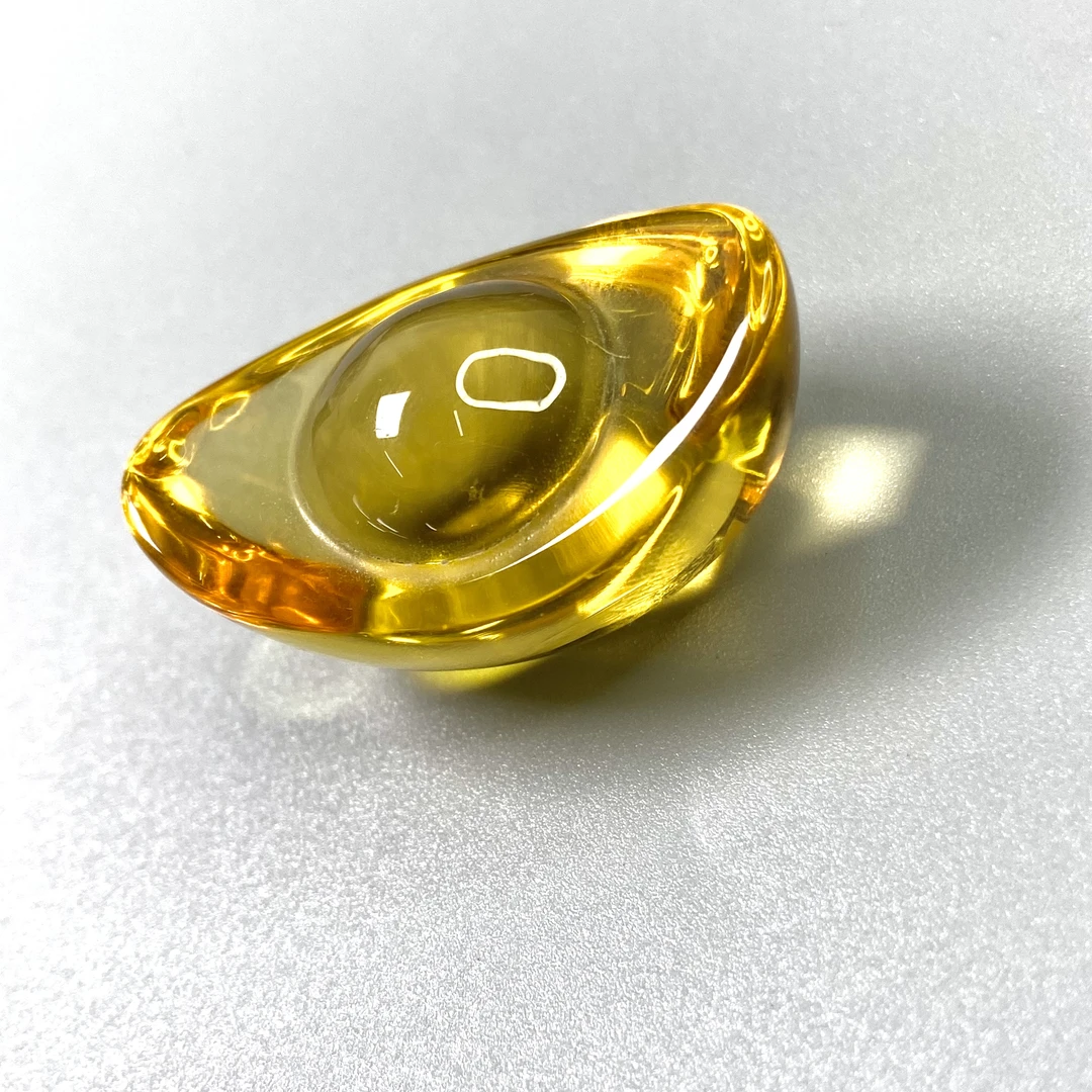 D021 简约透亮精美元宝摆件（带礼盒，多样性发一件）