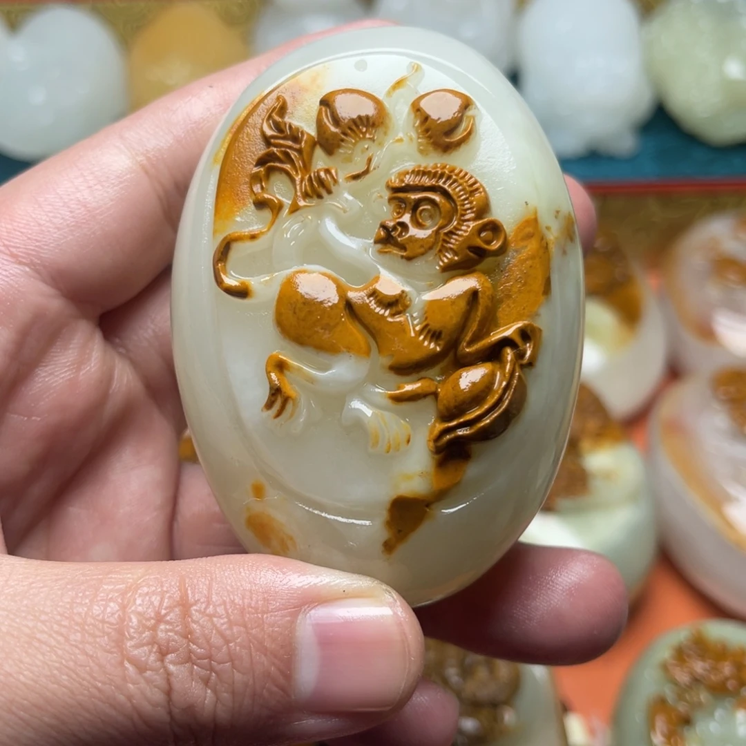 石材天然方解石手把件不退换