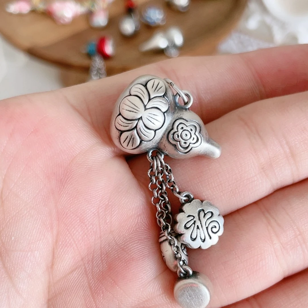 吊坠足银珐琅大葫芦