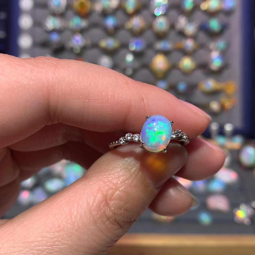 银S925镶嵌欧泊戒指款式