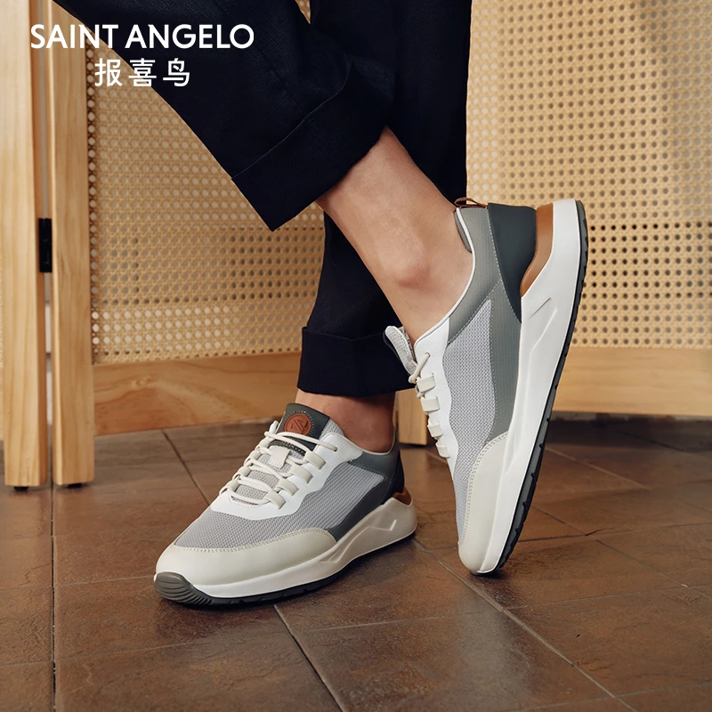报喜鸟男士户外撞色运动时尚休闲鞋轻便透气男鞋