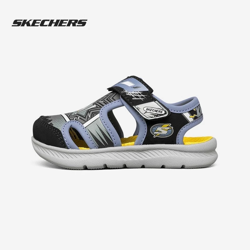 Skechers/斯凯奇新款小童时尚炫酷魔术贴包头凉鞋402103N