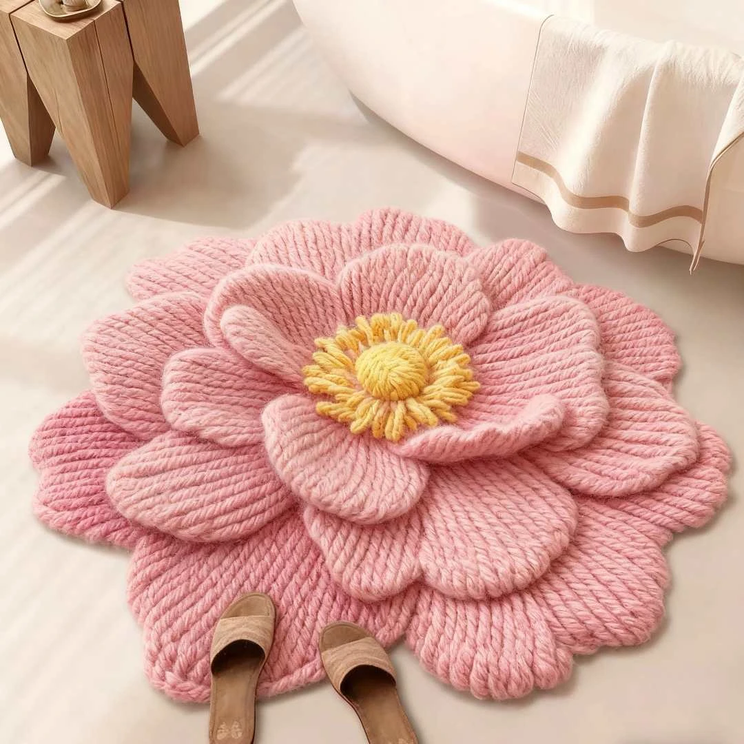 2025最新仿毛线感硅藻泥吸水防滑浴室床边客厅摇摇椅洗手间洗手间