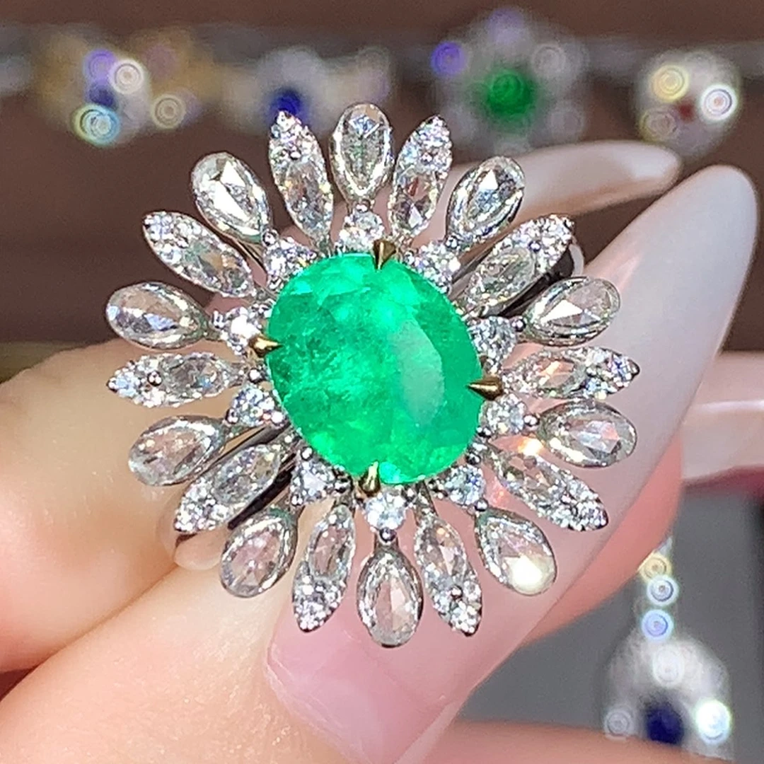 祖母绿戒指18K金镶嵌1.81ct/天然宝石/七天无理由