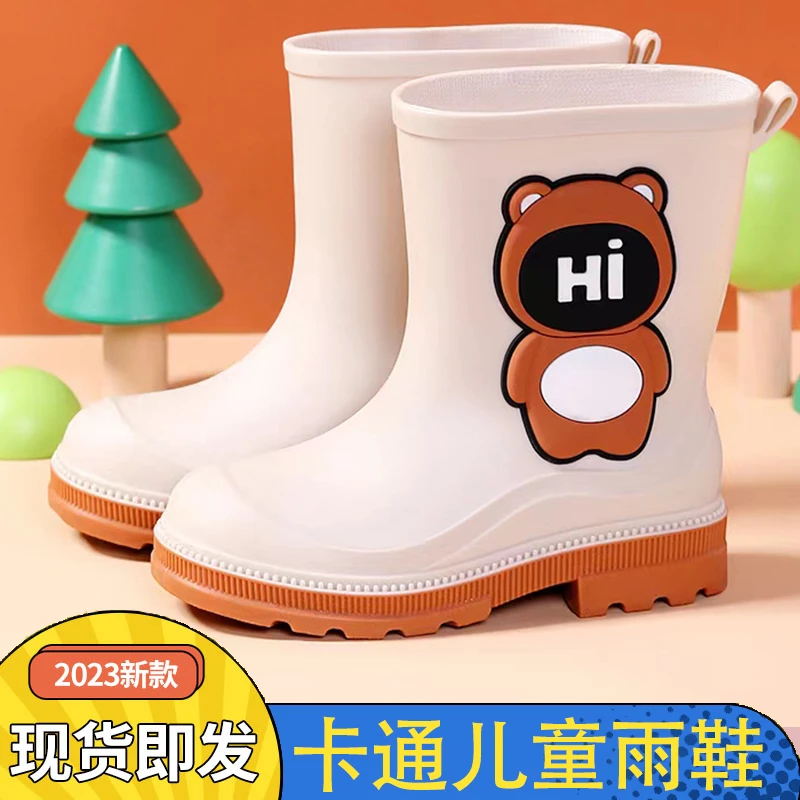 休闲风短筒中筒雨靴高筒时尚小孩儿童男士拖鞋家用防滑防水水鞋