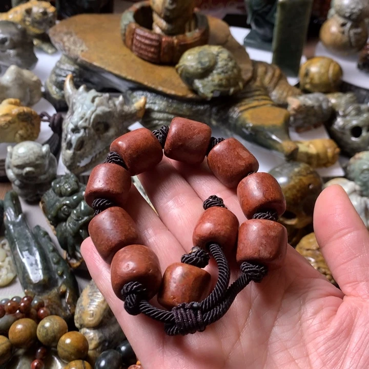 岫岩河磨玉（透闪石质玉）手链未镶嵌o****m