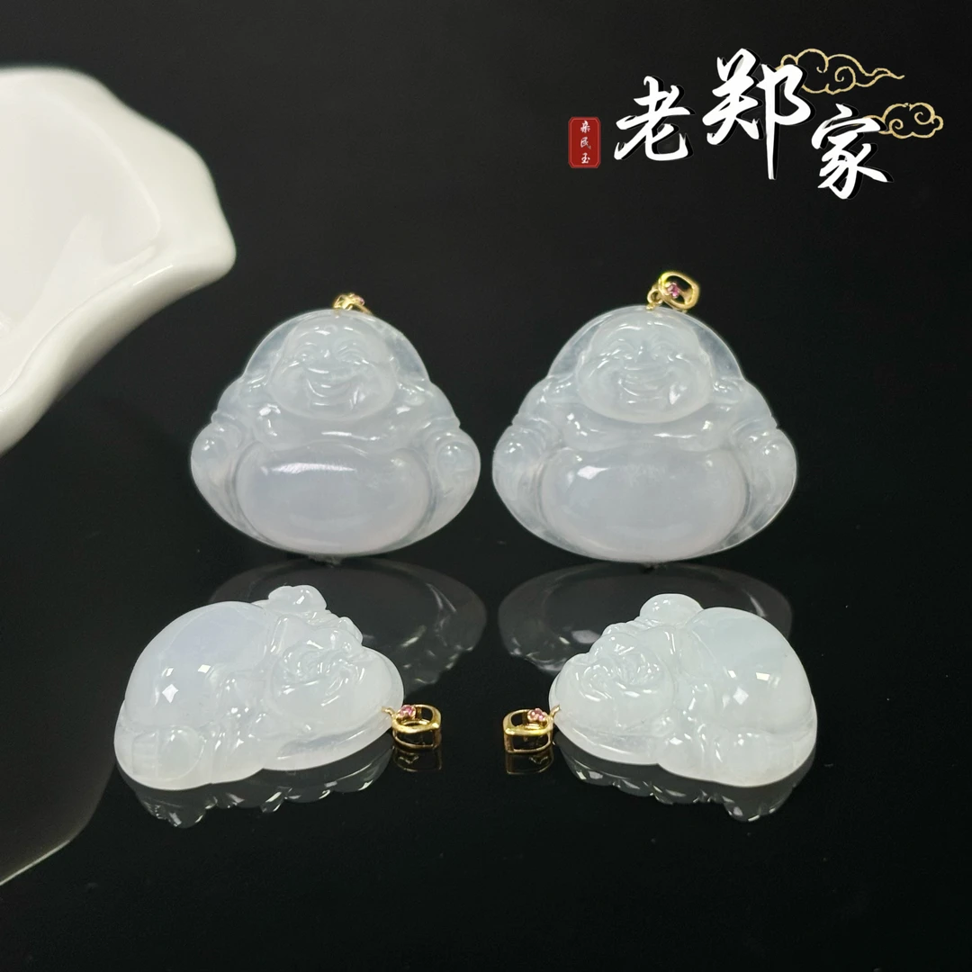 【老郑家】18K金镶翡翠佛公挂件（多样性发一件）不带链 FC96-1