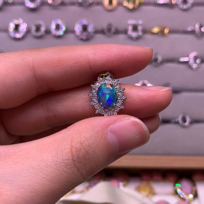 【闪购商品】欧泊吊坠款式银S925镶嵌J*麻