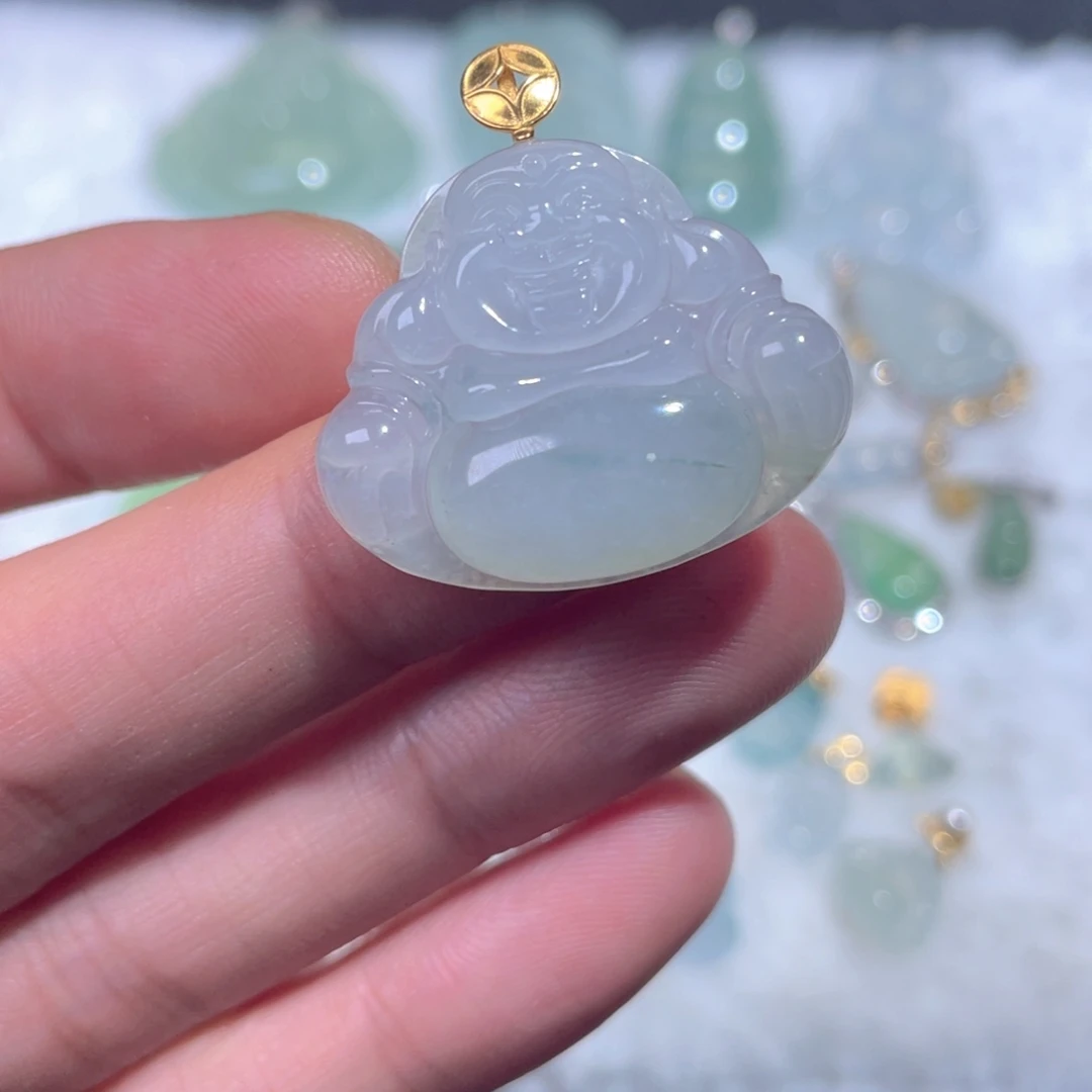 颈饰18K金镶嵌翡翠翡翠