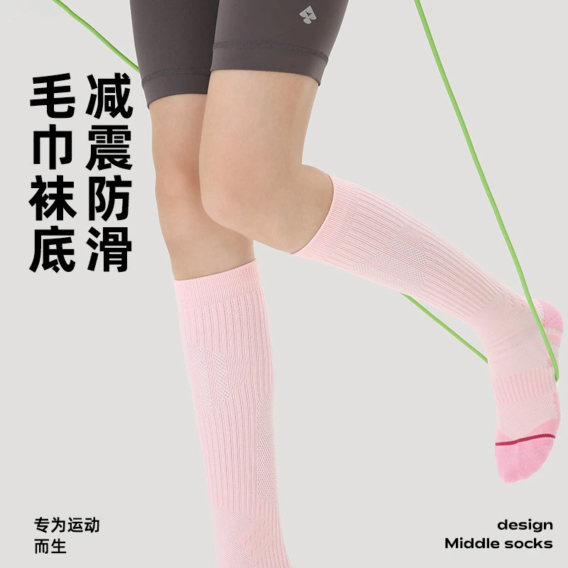 精梳棉Renaissance运动跑步压力袜女式压缩袜健身跳绳马拉松长筒
