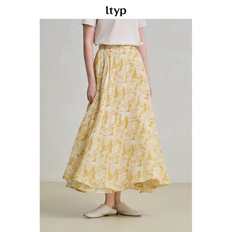 ltyp 3.1 100支苎麻艺术印花不对称半身裙春季T105251063