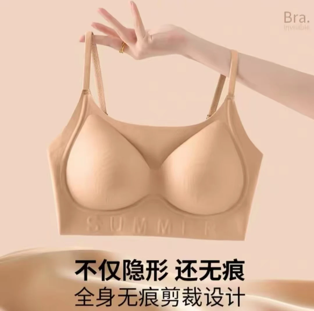 【奶嘴粉底液内衣】高定特调隐形肤美背 奶嘴硅胶软提拉无痕文胸H