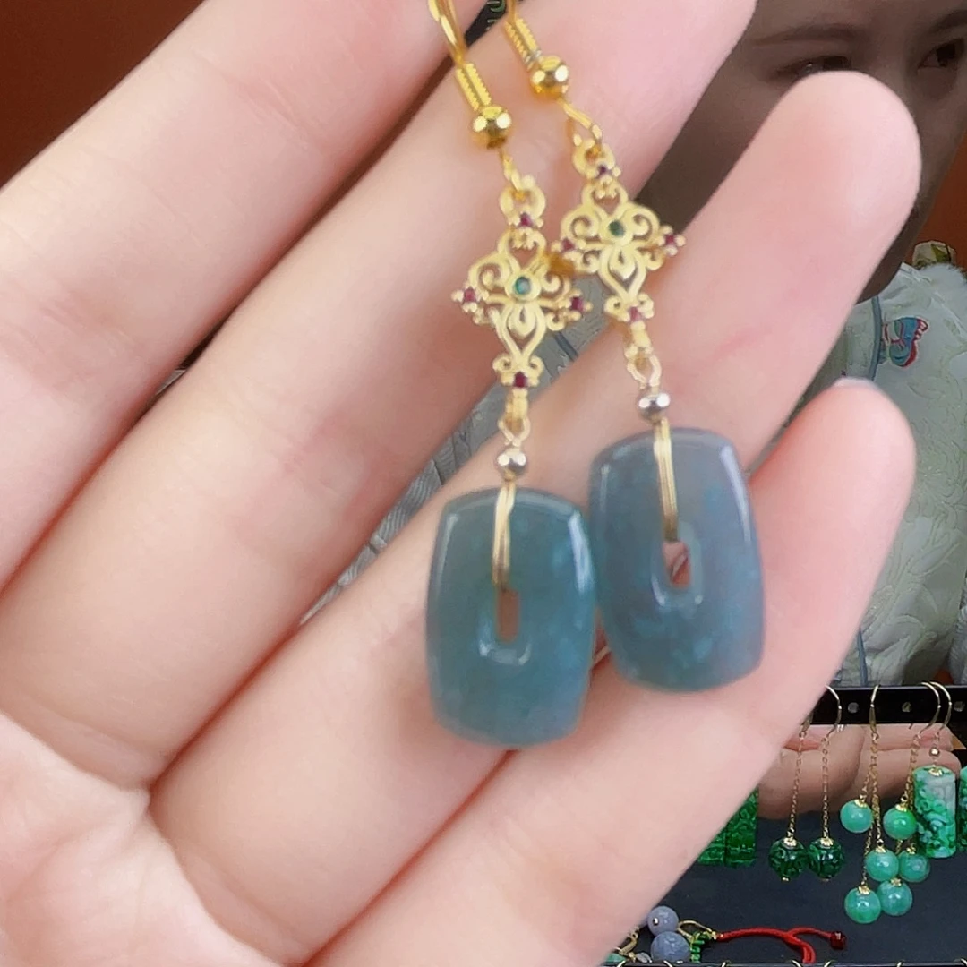 翡翠未镶嵌耳饰饰品